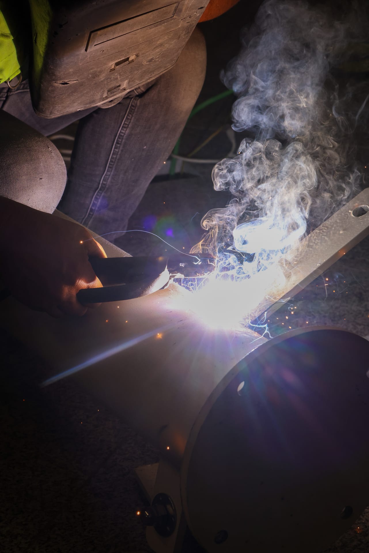 Welding detail on a steel structure